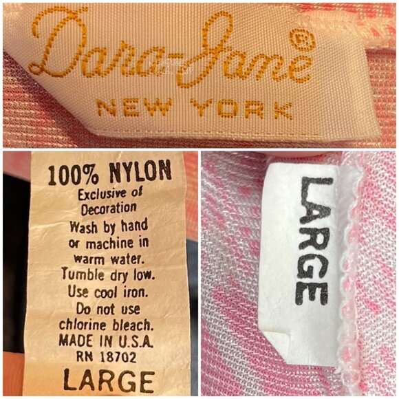 Dara-Jane New York Vintage 1970's Nylon Sleepwear Ensemble Top & Pants Set - Picture 9 of 9
